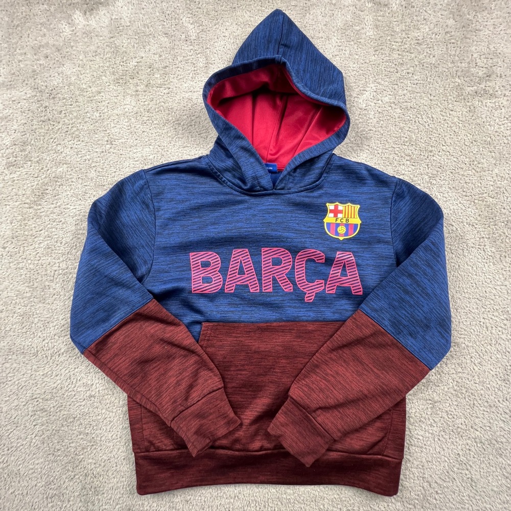 FC Barcelona Hoodie Youth Small Licensed Barca Soccer Pullover Sweatshirt Futbol